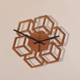 thumbnail image 4 of Reloj de pared de madera de 12" con pilas, geométrico, para colgar en la pared, decorativo Cuadrado, 4 of 5
