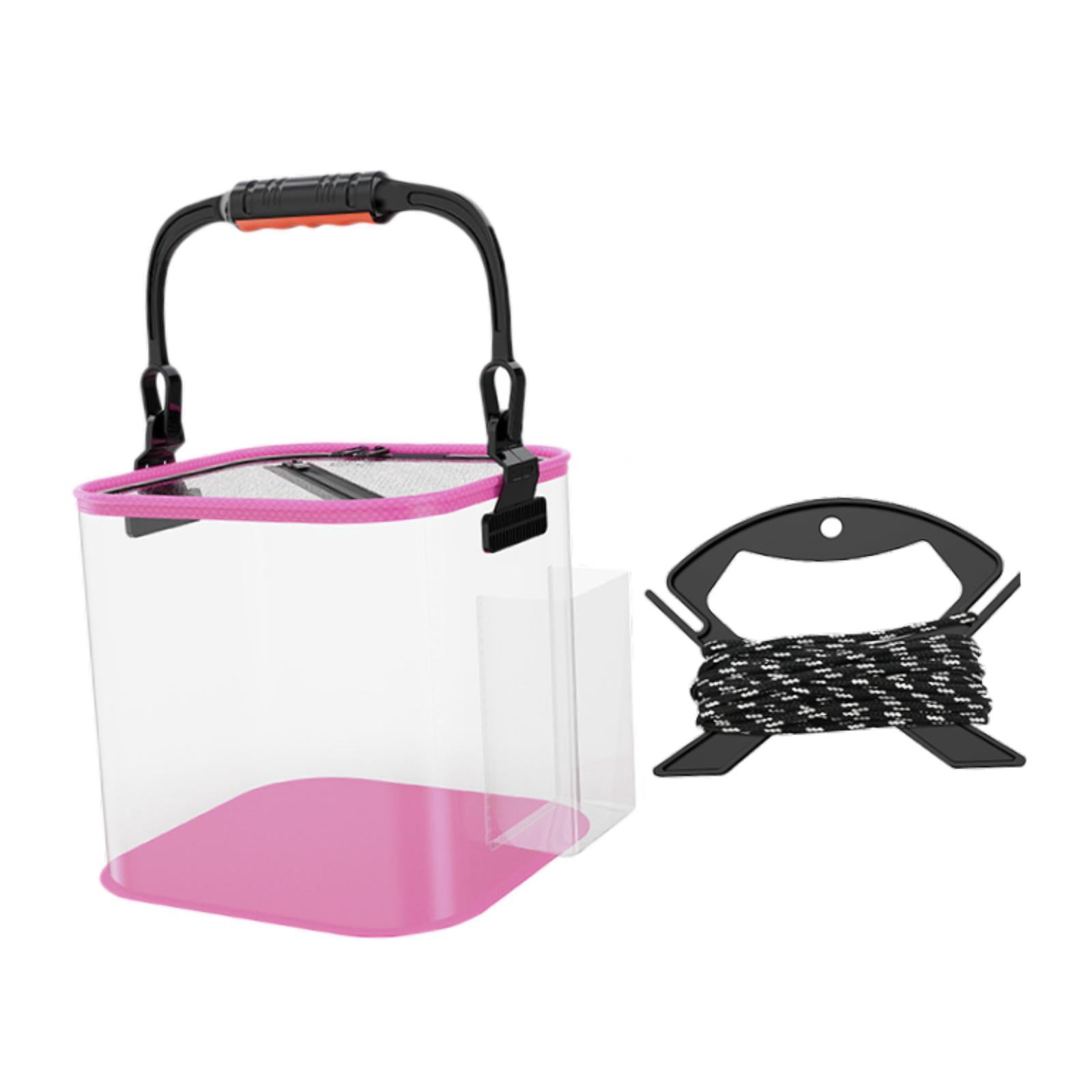 colaxi Folding ing Bucket Bucket Ergonomic Gear Lightweight with Camping Storage Container for Outdoor Gardening Pink 20cm