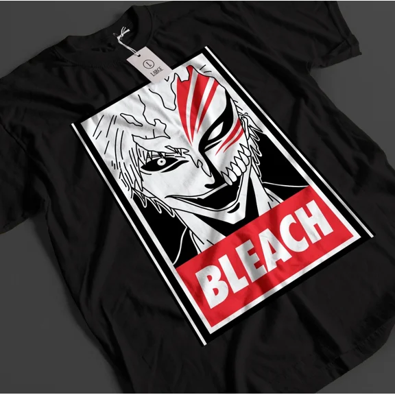 VINTAGE Bleach Anime Shirt Ichigo Bankai T-Shirt Byakuya Tshirt Aizen Zaraki Unisex Tee