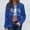 Blue, variant on Mnyycxen Women's Sheer Floral Lace Cardigan Long Sleeve Zip Up Bomber Jacket Fashion Mesh Hollow Out Casual Coats