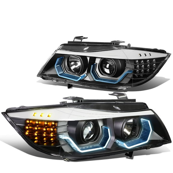 DNA Motoring For 2005-2008 BMW E90 3-Serise LED Projector Headlight Black