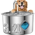 thumbnail image 1 of Pawdrate 3.2L/108oz Pet Water Fountain with Filter, Water Window & LED - Automatic Quiet Dispenser for Dogs Cats Small Animals, 1 of 7