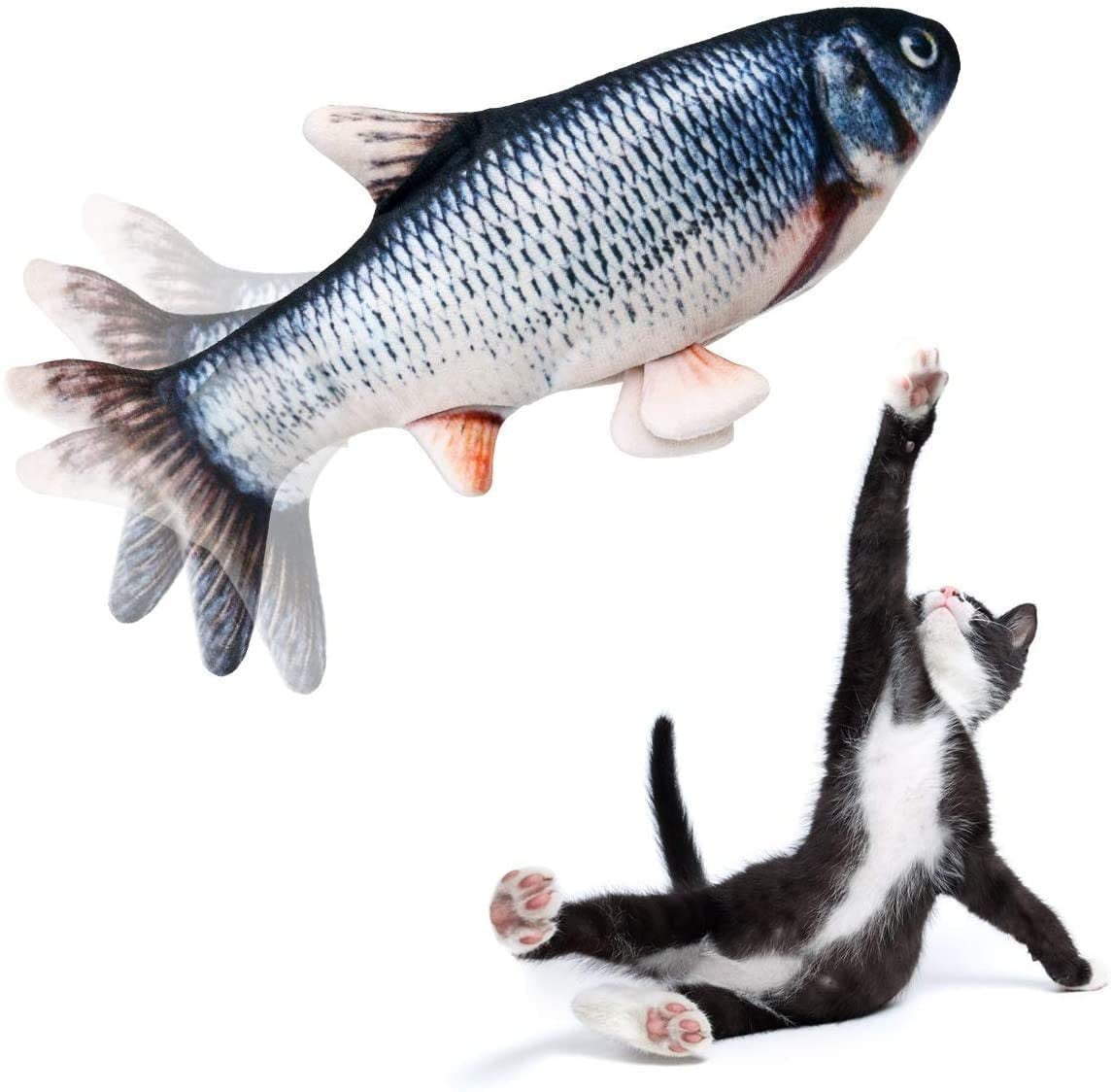 2 Pack Moving Cat Kick Fish Toys, Dog Toys Fish Moving Fish Cat Toys,  Twisting Fish Catnip Toys, Interactive