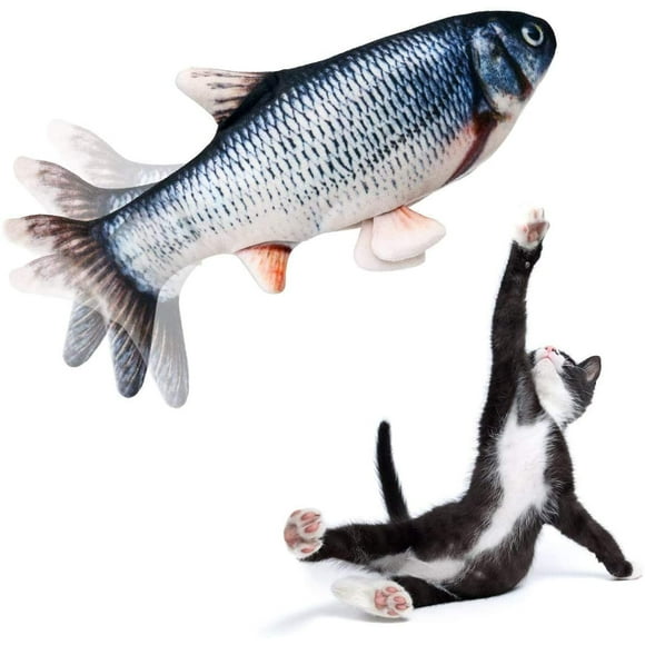 Fish Cat Toy Moving Fish Toy Flopping Fish Cat Toy for Cats Interactive Pets Chew Bite Supplies Catnip - Perfect for Biting, Chewing and Kicking