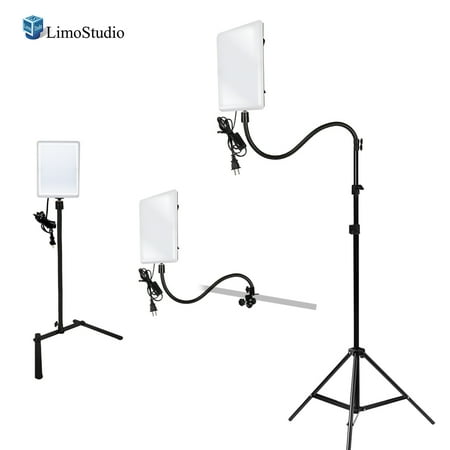 Loadstone Studio LED Light Panel with Gooseneck Extionsion Adapter & Mini Table Top Light Stand & Photo Light Stand Tripod & Mounting Clamp, Photo Video Lighting Kit, Photo Studio,