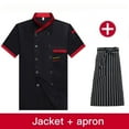thumbnail image 3 of 2Pcs Set with Apron Chef Uniform Long-sleeved Catering Hotel Work Clothes Men and Women Chef Uniforms Western Restaurant Hotel Chef Overalls Long-sleeved Breathable, 3 of 5