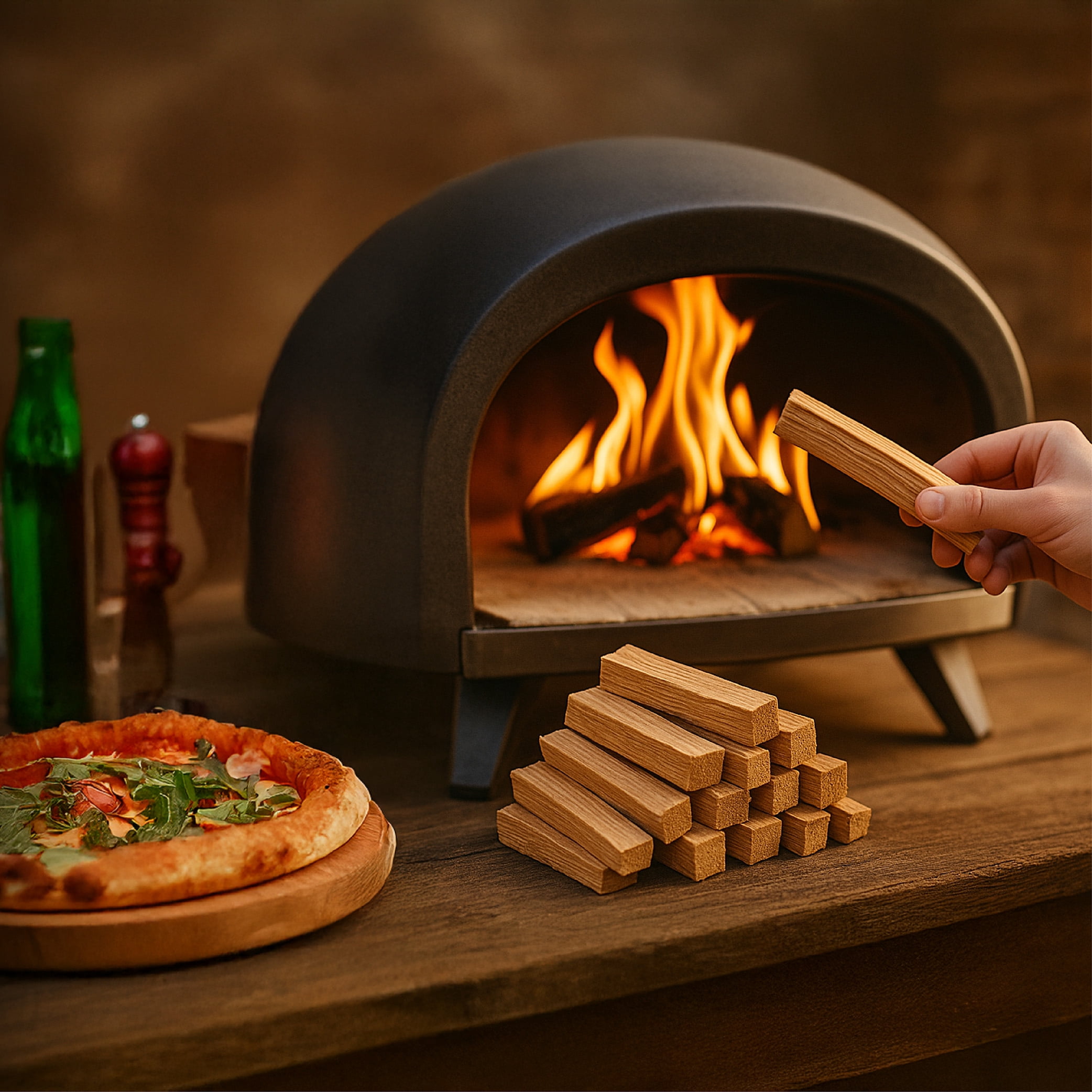 GoFire Mini Oak Firelogs, 10x8x8 Inches, Consistent Heat, Rich Smoky Flavor