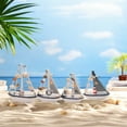 thumbnail image 2 of Lilixerw Wooden Sailing Boat Model Mini,Handmade Vintage Nautical Wood Sailing Boat Decoration,for Table Ornament,Photo Props,Beach Ocean Theme Party and Room Decor, 2 of 5