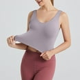 thumbnail image 6 of IWRICH Women's Sports Bras Longline Wirefree V Neck Padded Cropped Tank Tops with High Support Light Gray XXL, 6 of 7