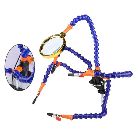 

Domqga Soldering Arm Five Arm Flexible Soldering Station Clip with Magnifying Glass Welding Repair Tool Soldering Station