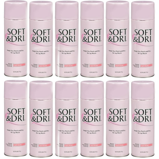 12 Pack Soft Dri Aerosol Antiperspirant Deodorant, Soft Scent 6 oz
