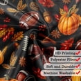 thumbnail image 3 of Fall Pumpkin Shower Curtain, Autumn American Football Rugby Bow Maple Leaf Bathroom Curtain Set, Fall Thanksgiving Harvest Bath Decor Waterproof Fabric with Hooks, Black,70X70IN, 3 of 5