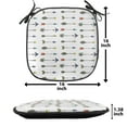 thumbnail image 5 of Arrow Chair Seating Cushion Set of 2, Colorful Pattern Eastern Arrows Traditional Cultural Design, Seat Pads for Office with Anti-slip Backing, 16"x16", Multicolor, by Ambesonne, 5 of 7
