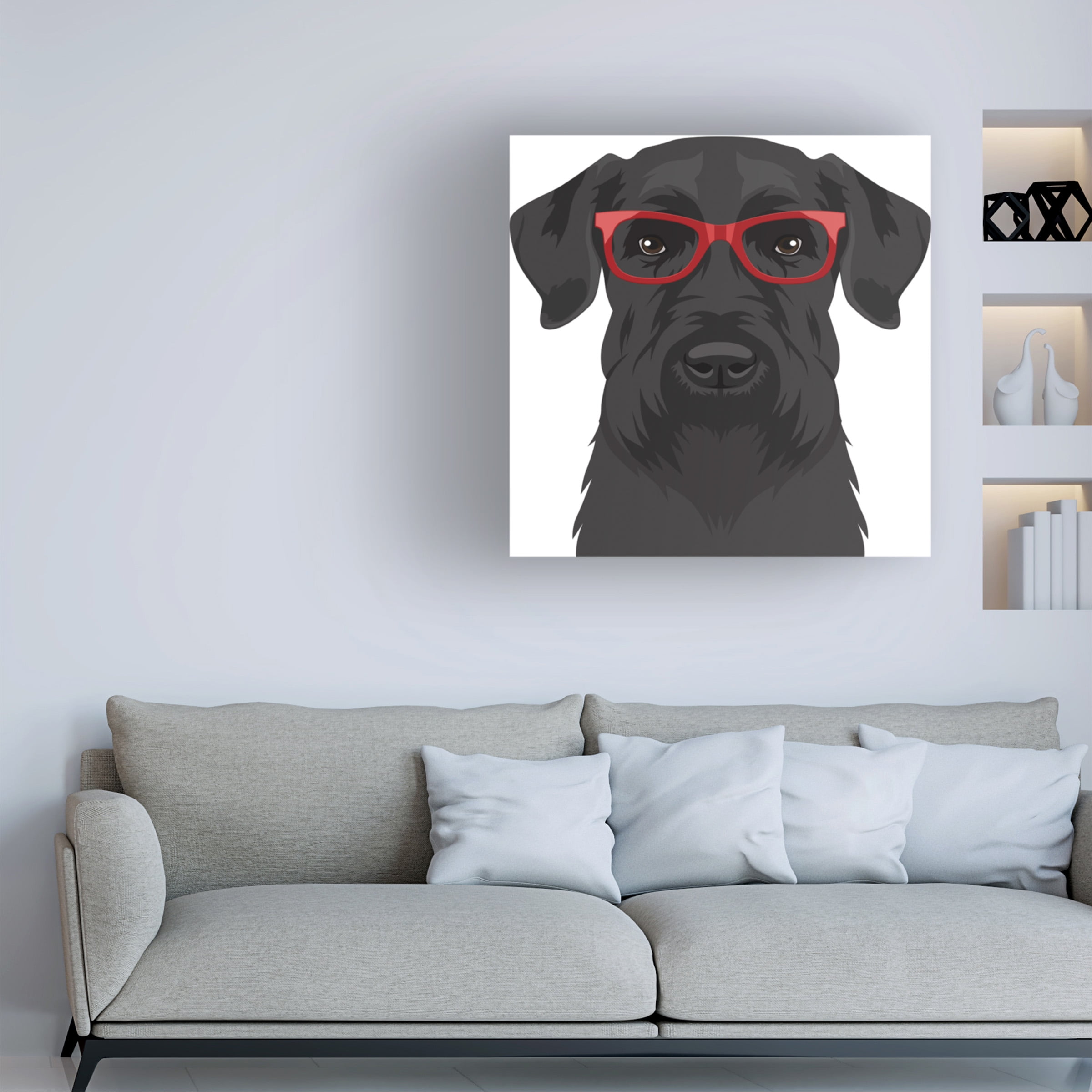 Furbaby Affiliates 'Giant Schnauzer Wearing Hipster Glasses' Canvas Art