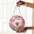 thumbnail image 2 of Hello Valentine’s Day German Shepherd Flower Crown Romantic Pink Floral Stained Glass Suncatcher Alsatian Dog Lover Gifts Window Hanging Sign Decor - 00031, 2 of 5