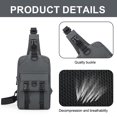 thumbnail image 3 of Dinheiro Bolso de Pecho de Negocios con un Solo Hombro para niños, Bolso de Pecho de Nailon para Exteriores para Estudiantes de Secundaria, Gris, 3 of 5