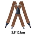 thumbnail image 7 of Suspenders for Men 4 Clips Elastic Straps 1.38 Inches Wide Solid Color Adjustable Heavy Duty Pants Brace Adult for Work Womens Camel, 7 of 7