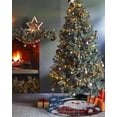 thumbnail image 3 of Christmas Christmas Tree Skirt 48 Inches Large Christmas Skirt Tree, Blue Snowman Pine Cones Xmas Winter Snowflake Tree Skirt Christmas Decorations for Fireplace Party Holidays Indoor Outdoor, 3 of 7