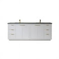 thumbnail image 2 of Vinnova Leiza 84" Gray Sintered Stone Top Double Vanity in White without Mirror, 2 of 15