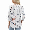 thumbnail image 5 of Ronuti Womens T-shirts 3/4 Sleeve Henley Tops for Women Ladies Premium Printed T-shirt Solid color Tops, 5 of 8
