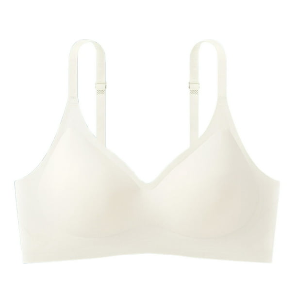 Brasier Tela de Mantequilla Tela de Mantequilla Ropa Interior sin Costuras Transpirable Absorbente de Sudor Espalda Push up Push up Sujetador de Gel de Gelatina Caído Grande