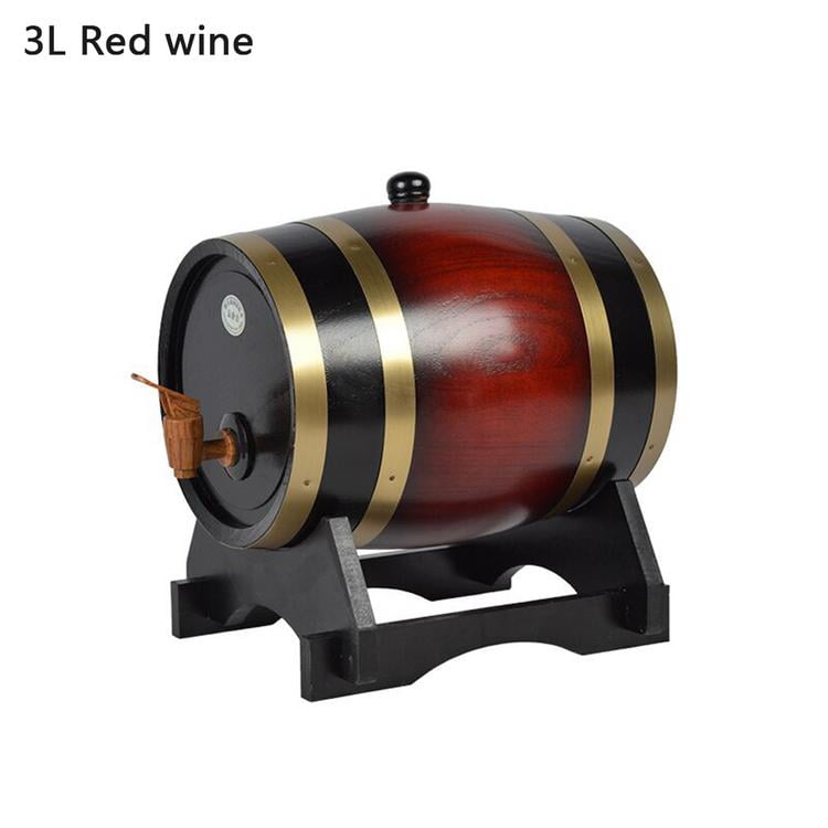3L/100oz Whiskey Barrel Dispenser Table Top Wooden Wine Barrel Home Whiskey Barrel Decor for Wine 3L/100OZ YELLOW Whiskey Spirits