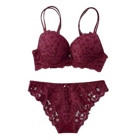 

Hesxuno Lingerie for Women Sexy Womens Sexy Lace Bra Female Underwire Lingerie Bras Underwear Set
