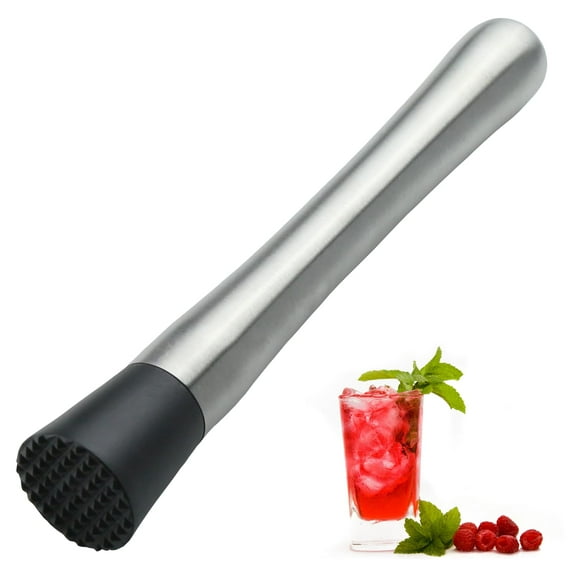 Stainless Steel Cocktail Muddler and Mixing Spoon Home Bar Tool Set - Create Delicious Mojitos and Other Fruit