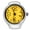 Yellow, variant on Fashionable Unisex Quartz Analog Round Finger Ring Watch, Black Dial with Silver Stainless Steel Band, Unique Casual Couple Jewelry Gift Piece
