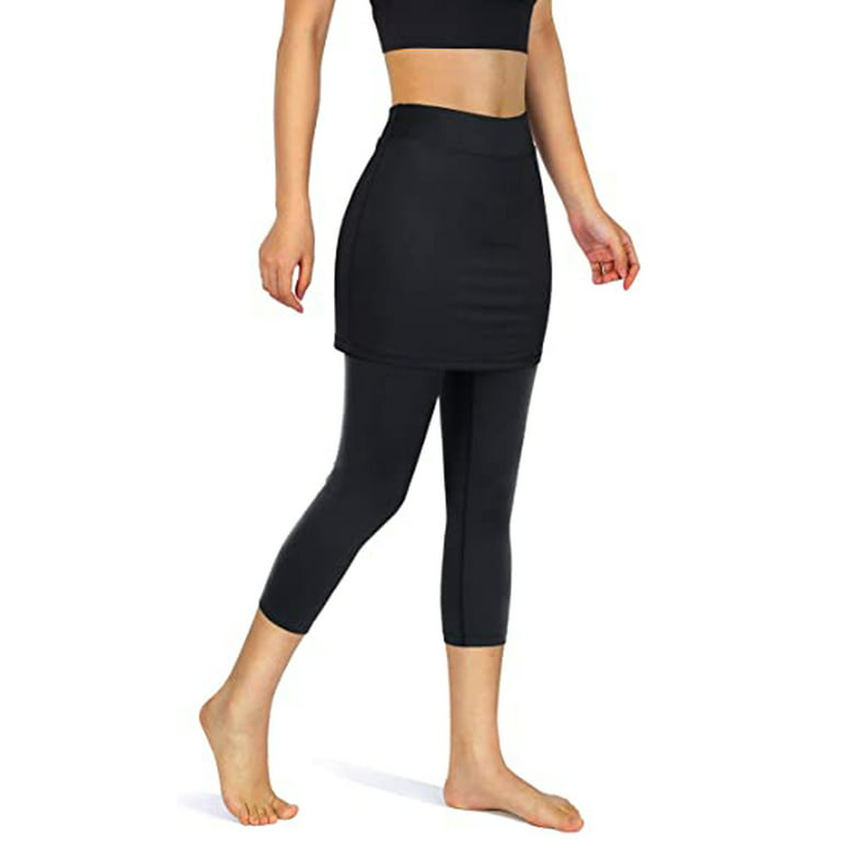 MRULIC yoga pants Women Tennis Skirted Leggings Pockets Elastic