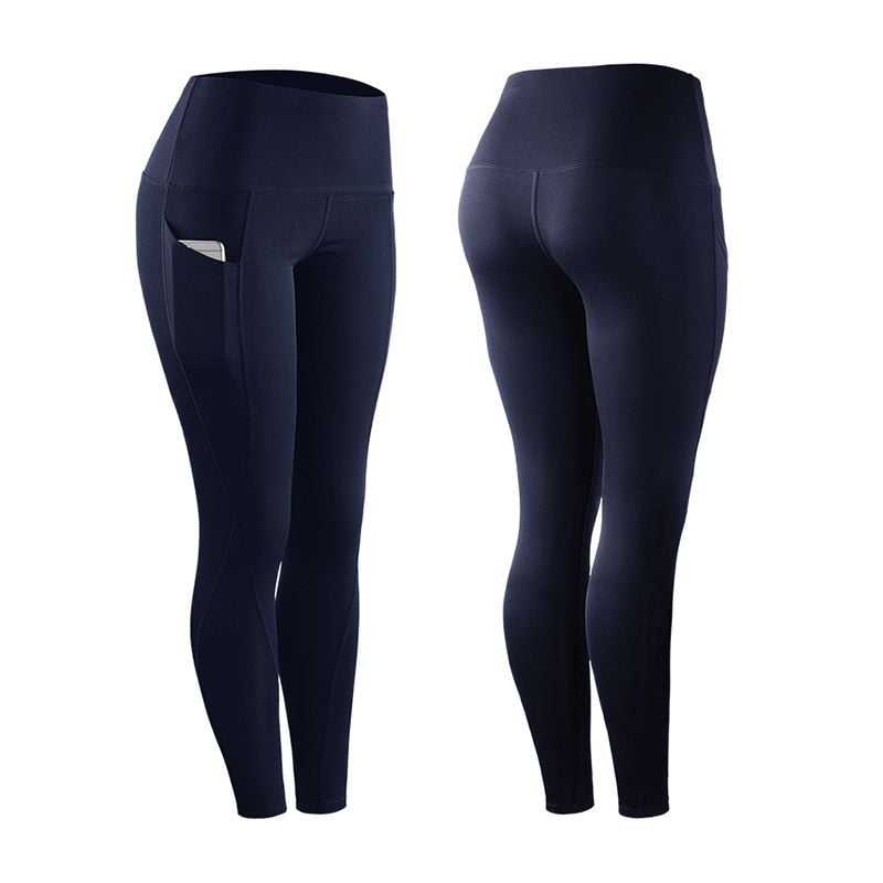Navy blue yoga pants with pockets Clearance