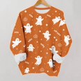 thumbnail image 4 of Women's Halloween Spooky Festival Sweatshirt Ghost Pumpkin Candy Pattern October Crewneck Long Sleeve Pullover Shirt Halloween Style, 4 of 5