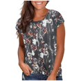 thumbnail image 1 of Camisetas de manga corta de verano para mujer, blusa informal con cuello redondo y estampado frontal Pompotops hfajkhk129039, 1 of 5
