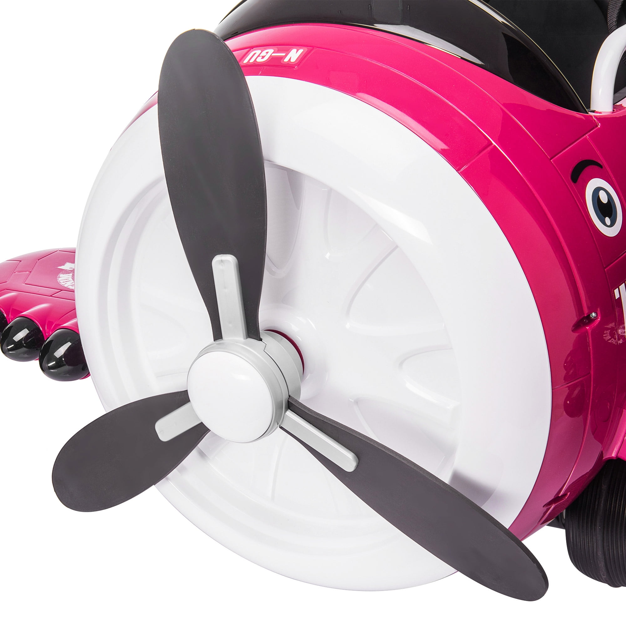 Kepooman 12V Kids Ride on Aircraft Car, Battery Powered Car with Remote Control, Injection Pink