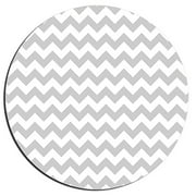 BOSLIVE Gaming Mouse Pad Grey and White Chevron Background Office Desktop Rubber Non-slip Round Mouse Mat 7.87x7.87