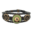 thumbnail image 1 of Ajedrez chino jinete negro Pulsera marina tejida en cuero, 1 of 4