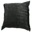thumbnail image 2 of Ox Bay Nellie 20" x 20" Jet Black Fringed Cotton Adult Decorative Throw Pillow, 2 of 10