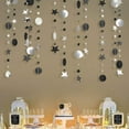 thumbnail image 3 of Cheerland Gothic Party Decoration Black Silver Full Moon Star Garlands, 3 Pieces, 3 of 8