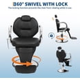 thumbnail image 6 of Barbers Chairs, 360 Degree Rotating Shampoo Chair for Hair Stylist, Reclining Salon Chair with Heavy Duty Hydraulic Pump, Spa Beauty Equipment for Hair Stylists, Tattoo Artists, Cosmetologists, 6 of 9