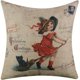 thumbnail image 1 of 1pc Halloween Black Cat Pillow Cover Greetings Witch Burlap Throw Cushion Cover Pillowcase 18x18 Inch, 1 of 4