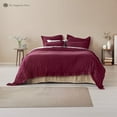 thumbnail image 3 of The Tangerine Store 2-Piece Linen Cotton Mix Duvet Cover Set 63x88 inches - Twin Size, Berry Embroidered Edge - Zip Closure, 4 Corner Ties, Pre-Washed Fabric, 3 of 6