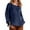 Blue, variant on MIXUE Women Blouses Solid Color Round Neck Long Sleeve Loose Fit Casual Womens Summer Tops Holiday Wear,Blue,XXXXL
