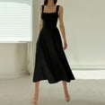 thumbnail image 2 of Kcodviy Robe Maxi Épaisse Unie pour Femme d'Été à Bretelles Ajustée Robe-Chemise d'Été pour Femmes à Lacets à la Taille Robe Maxi Robes pour Femmes Jupe Décontractée, 2 of 6