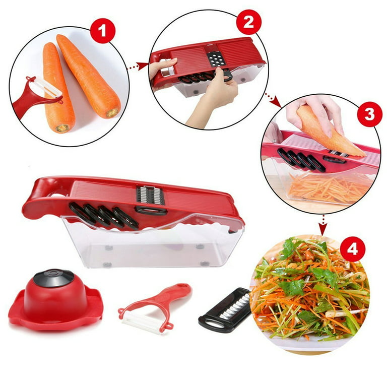 Dropship 1 Set Stainless Steel Vegetable Slicer With 5 Blades Adjustable Mandoline  Slicer Professional Vegetable Grater Onion Graters Potato Grater Kitchen  Accessories to Sell Online at a Lower Price