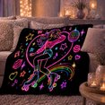 thumbnail image 6 of Roller Skating Neon Heart Art, Cozy Friendship Quote Scene, Warm Flannel Blanket for Living Room and Reading Nook, Art Lovers Friendship Gift, Fantasy Home Decor, 6 of 9