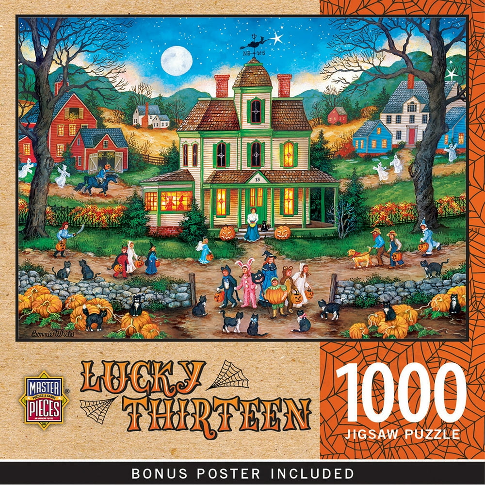 MasterPieces Halloween Lucky Thirteen 1000 Piece Jigsaw Puzzle Art by