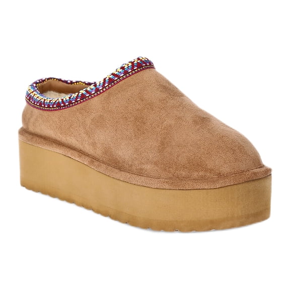 Madden NYC Women's Platform Faux Fur Lined Slip On Mules