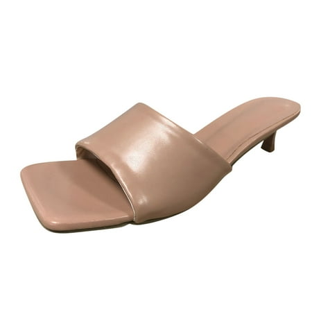 

adviicd Heels Sandals for Women Report Sandals for Women Fashion Spring And Summer Women Sandals Peep Toe Mid Heel Solid Color Wedge Sandals for Women