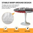 thumbnail image 6 of Red Black Checked Plaid Elk Elastic Fitted Round Table Cover Gray White Waterproof Outdoor Tablecloth for Holiday Party, Picnic, Patio & Dining Fits Tables Up to 55"-60", 6 of 8