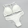 thumbnail image 4 of Womens Lingerie Sets Clearance Lace Bib Pants Coverall Breathable Underwear Set Back Smoothing Bras for Women ,White,M, 4 of 6